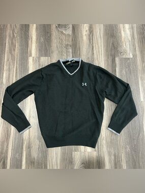 Under Armour Men’s Black V-Neck Sweater with Grey Trim